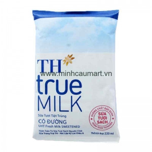 Bịch Sữa TH True Milk 220ml Có Đường