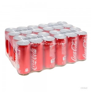 Coca Lon Dài 330ml 24lon-Thùng