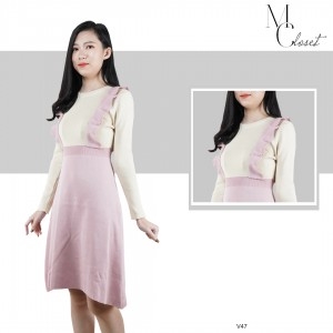 Váy Len Yếm Hồng