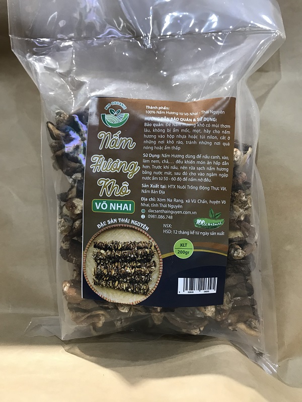 Nấm hương khô Võ Nhai túi 200g