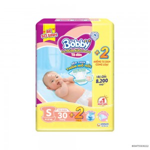 Bỉm - Tã Dán Bobby Size S 32 Miếng Cho Bé Từ 4 - 8Kg