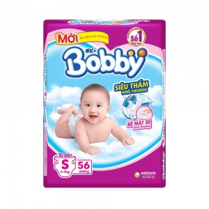 Bỉm Dán Bobby Siêu Mỏng Thấm Gói Lớn S56 56 Miếng