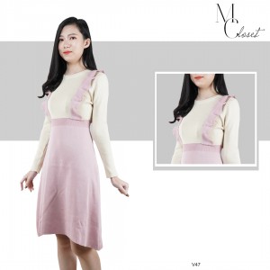 Váy Len Yếm Hồng
